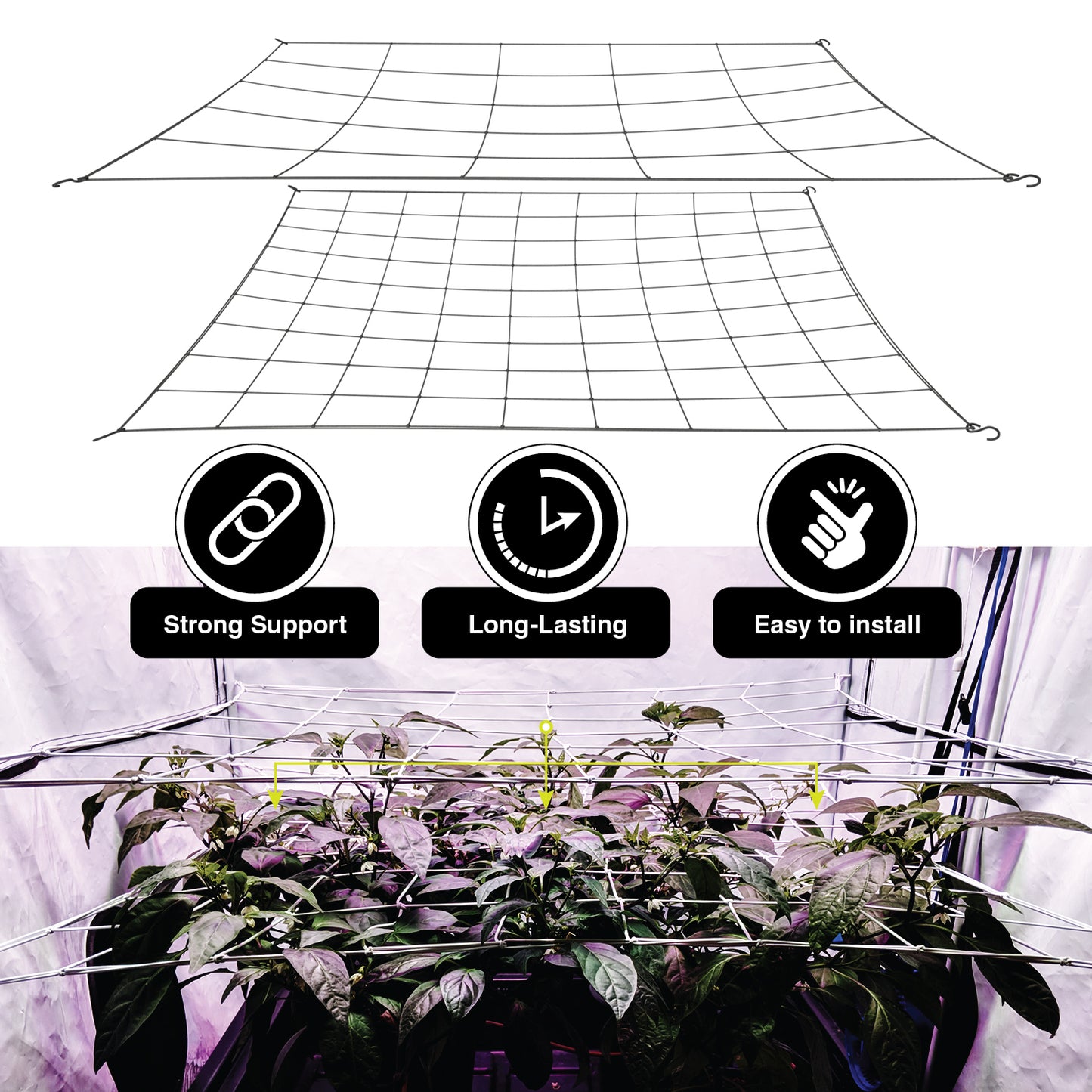 Scrog Net for Grow Tents 2 pack (4" and 6" mesh nets.)